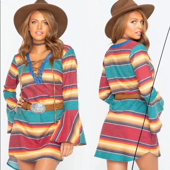 Tasha Polizzi Southwest Serape Print Shift Dress S - Picture 9 of 9